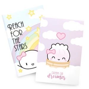 🥟 Set of Two (2) Wonton In A Million Kawaii Notebooks - NWT *FREE SHIPPING*